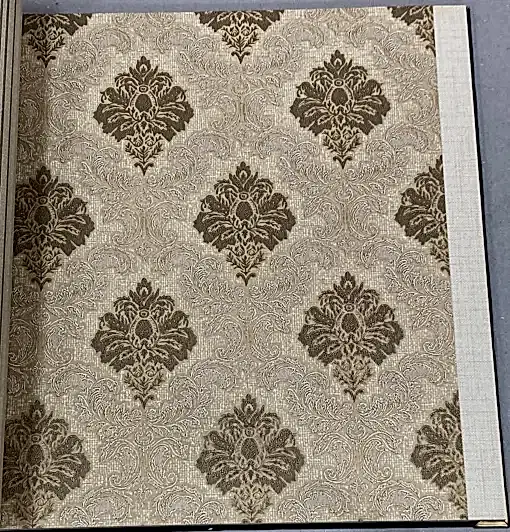 Decowall Crown 4412-01 Duvar Kağıdı Krem Simli Damask Desen