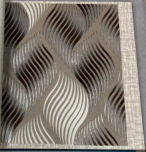 Decowall Lamos 6601-04 Duvar Kağıdı Kahverengi Simli Geometrik Desenli