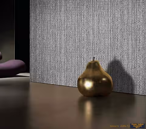 Decowall Bossini 2206-01 Duvar Kağıdı Koyu Gri Kendinden Desenli