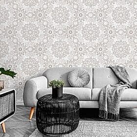 Duka Secret Palace DK.21250-1 Duvar Kağıdı Gri Simli Damask Desen