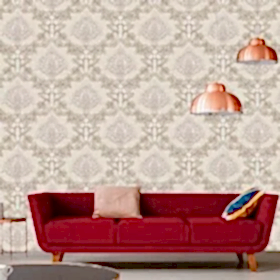 Duka Secret Palace DK.T21161-1 Duvar Kağıdı Açık Bej Damask Desen