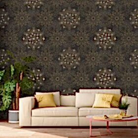 Duka Secret Palace DK.T21250-4 Duvar Kağıdı Koyu Kahve Simli Damask