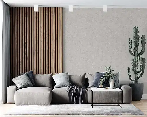 Duka Natura DK.22826-3 Duvar Kağıdı Açık Gri Kendinden Desenli