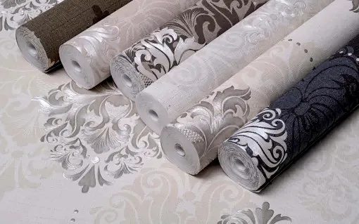 Som Mira 43437-1 Duvar Kağıdı Açık Krem Damask Desen