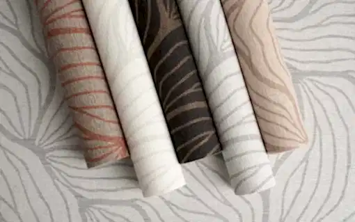 Som Linas 44340-1 Duvar Kağıdı Kırık Beyaz Geometrik Desenli