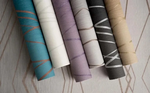 Som Linas 44670-1 Duvar Kağıdı Açık Kahve Geometrik Desenli