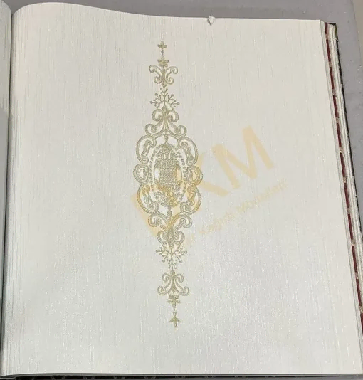 Decowall Armani 3001-03 Duvar Kağıdı Gri Simli Damask Hardal