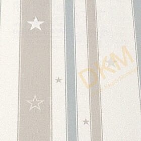 Alternative view of AdaWall Ada Kids 8928-1 Duvar Kağıdı Beyaz Çizgili Yıldızlı