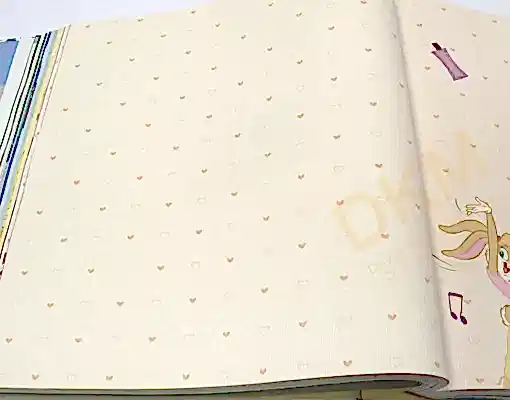 AdaWall Ada Kids 8933-1 Duvar Kağıdı Krem Kalp Desenli