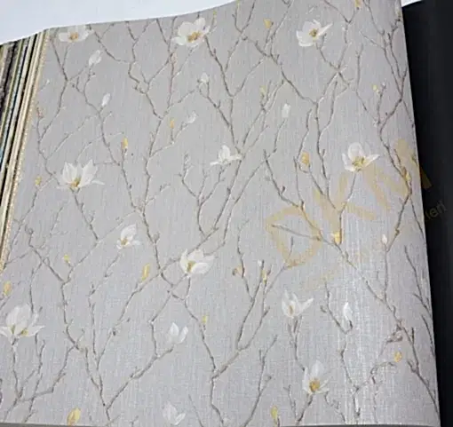 AdaWall Seven 7800-2 Duvar Kağıdı Açık Gri Çiçek Desenli