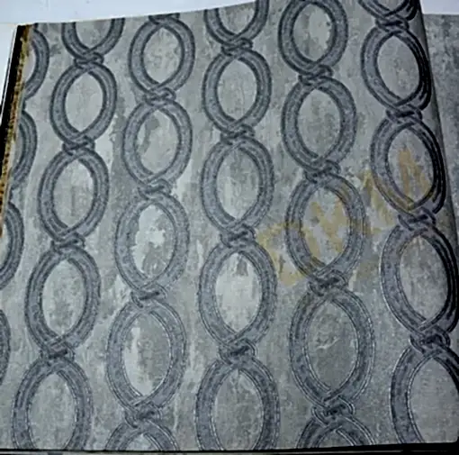 AdaWall Seven 7808-2 Duvar Kağıdı Açık Mavi Simli Geometrik Zincir Desen