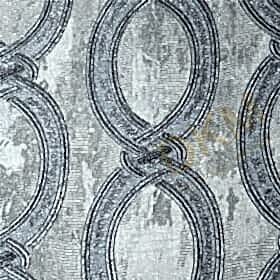 Alternative view of AdaWall Seven 7808-2 Duvar Kağıdı Açık Mavi Simli Geometrik Zincir Desen