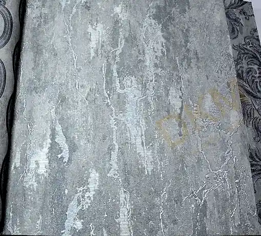 AdaWall Seven 7809-2 Duvar Kağıdı Açık Mavi Simli Eskitme Desen