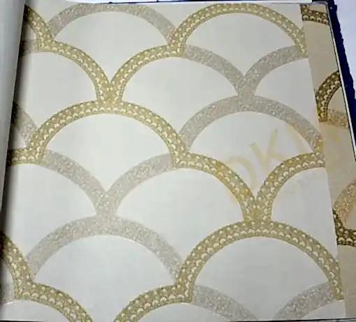 AdaWall Seven 7811-1 Duvar Kağıdı Açık Bej Simli Dalga Desenli