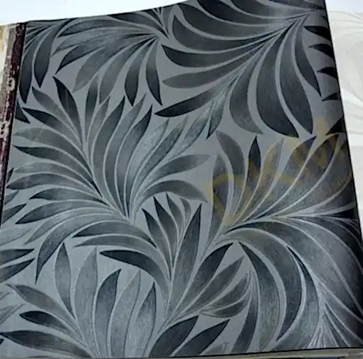 AdaWall Seven 7812-4 Duvar Kağıdı Koyu Gri Yaprak Desenli