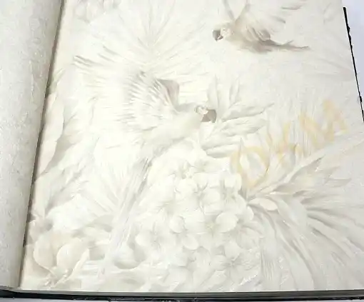 AdaWall Tropicano 9905-1 Duvar Kağıdı Beyaz Yaprak Desenli Tropikal