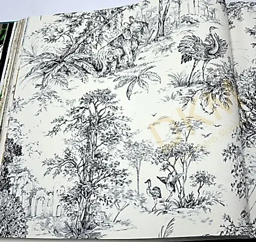 AdaWall Tropicano 9909-1 Duvar Kağıdı Siyah Ağaç Desenli Tropikal