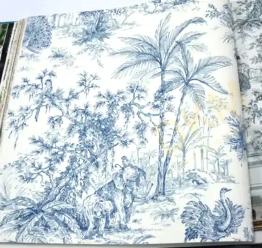 AdaWall Tropicano 9909-2 Duvar Kağıdı Mavi Ağaç Desenli Tropikal