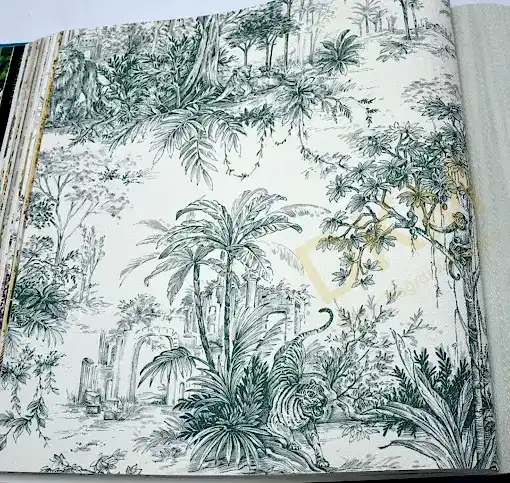 AdaWall Tropicano 9909-3 Duvar Kağıdı Yeşil Ağaç Desenli Tropikal