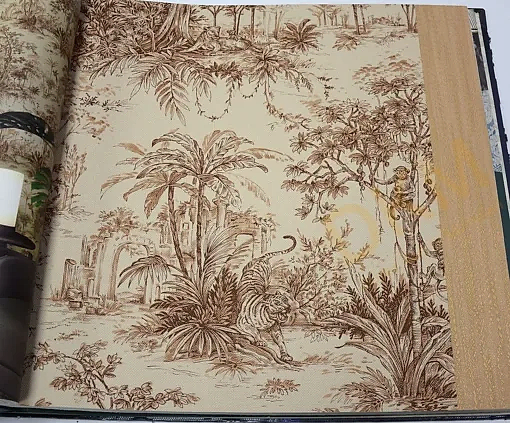 AdaWall Tropicano 9909-5 Duvar Kağıdı Kahverengi Ağaç Desenli Tropikal