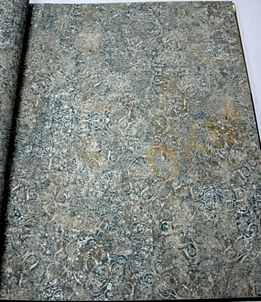 Decowall Orlando 1505-01 Duvar Kağıdı Mavi Eskitme Desenli Simli