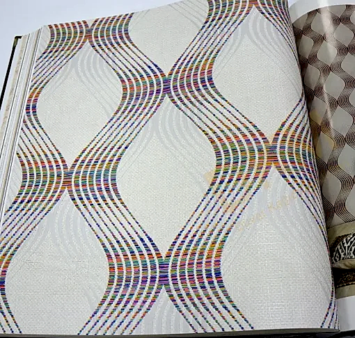 Decowall Royal Port 8807-01 Duvar Kağıdı Renkli Simli Geometrik Desenli