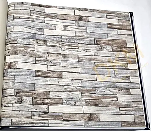 Som Vivo 33770-2 Duvar Kağıdı Kahverengi Taş Desenli Mavi